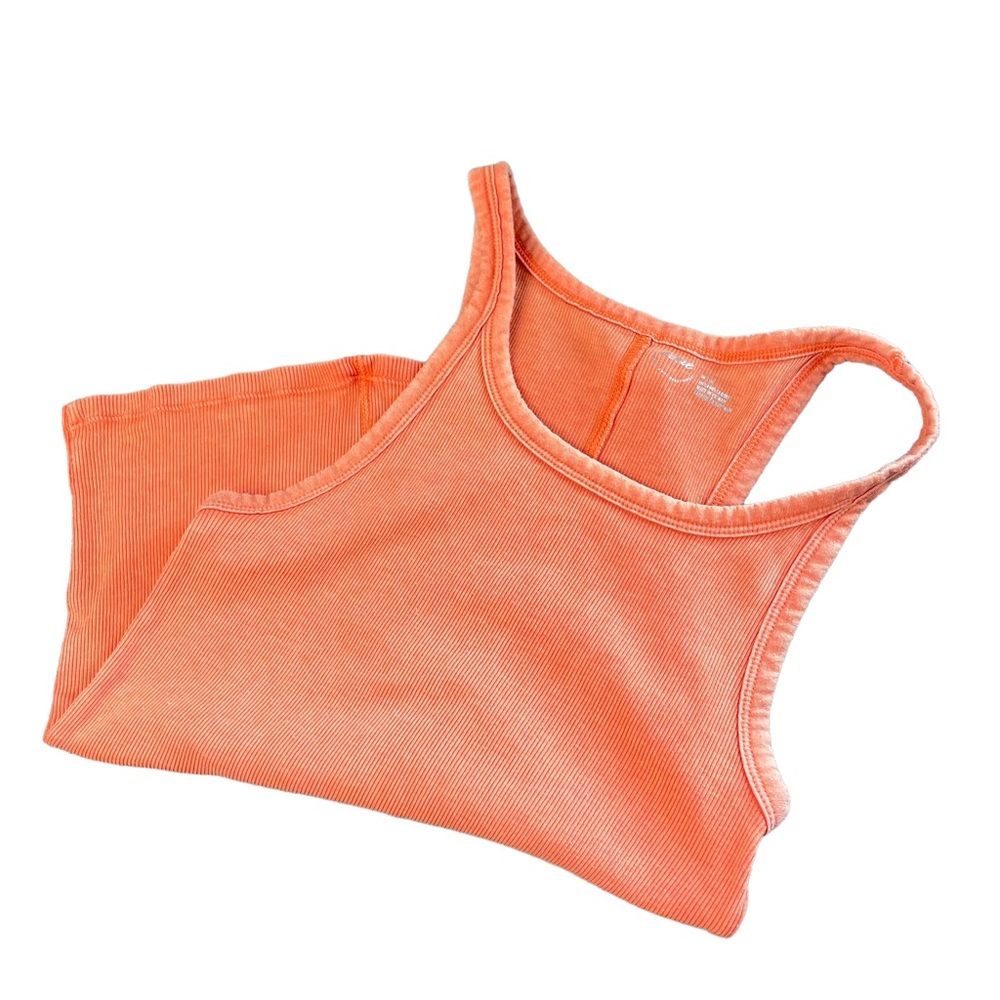 Aerie Women’s Racerback Ribbed Tank Distressed Orange Size Medium
